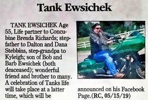In memoriam Tank Ewsichek